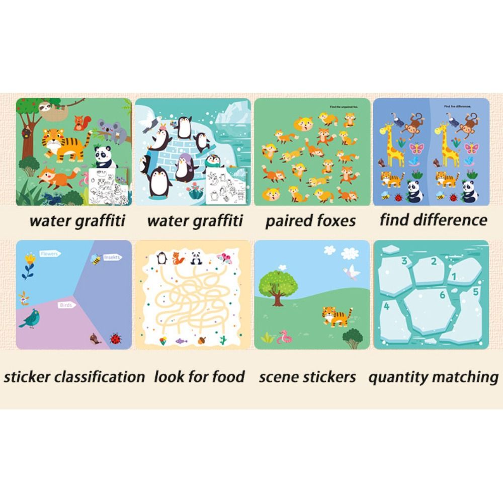 Reusable Water Magic Coloring Book - Reusable Water Drawing Montessori Clear Water