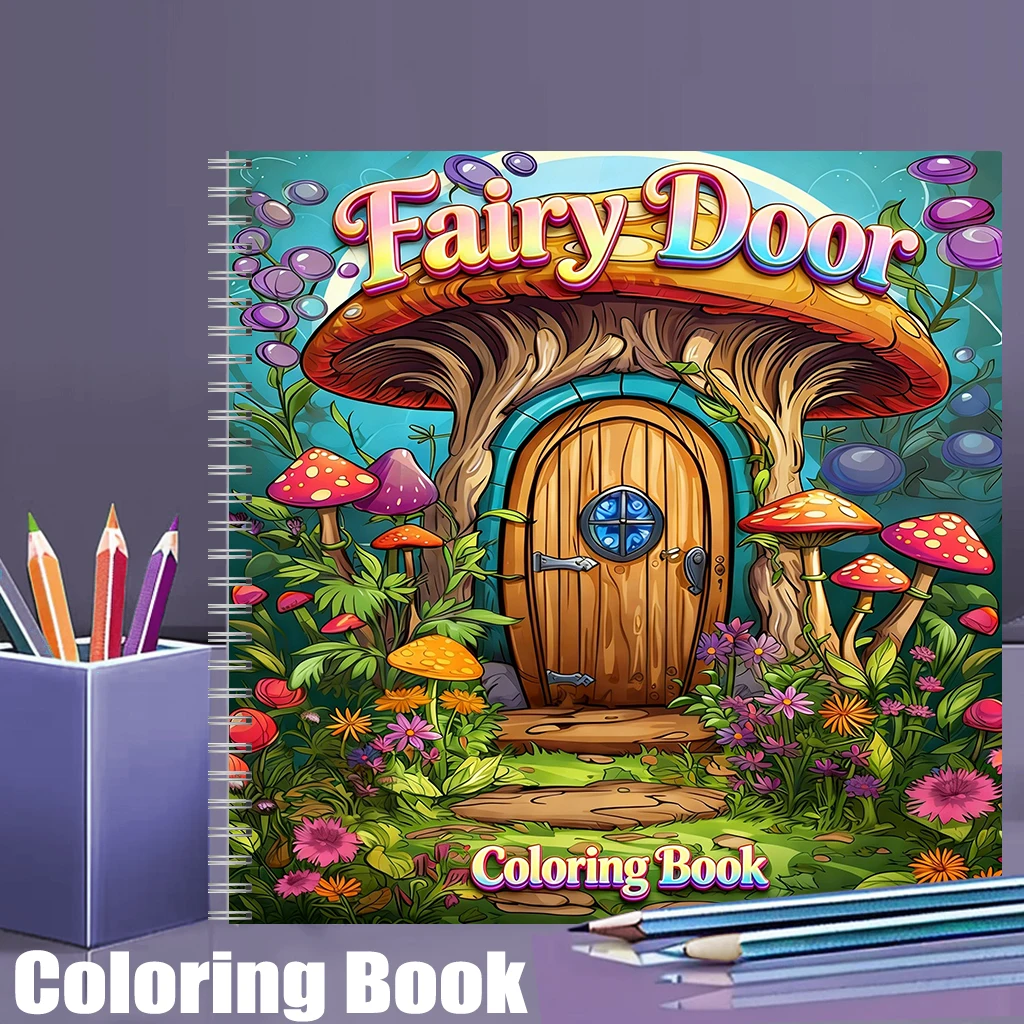 Coloring Book Fairy Door for A - огляд і ціна Adult Coloring Book Stress Relief