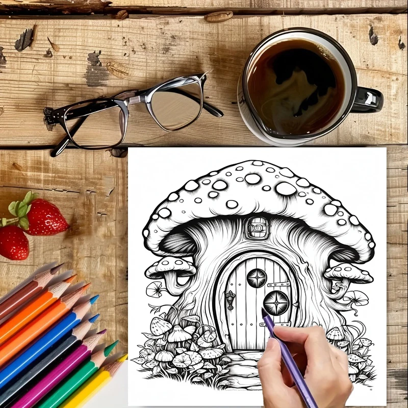 Coloring Book Fairy Door for A - огляд і ціна Adult Coloring Book Stress Relief